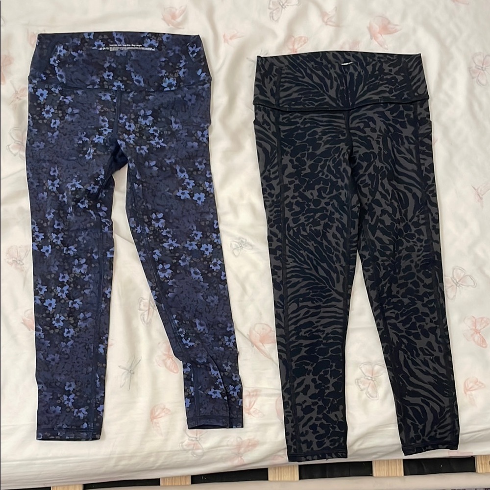 All in Motion Leggings Blue and Black Performance Bottoms